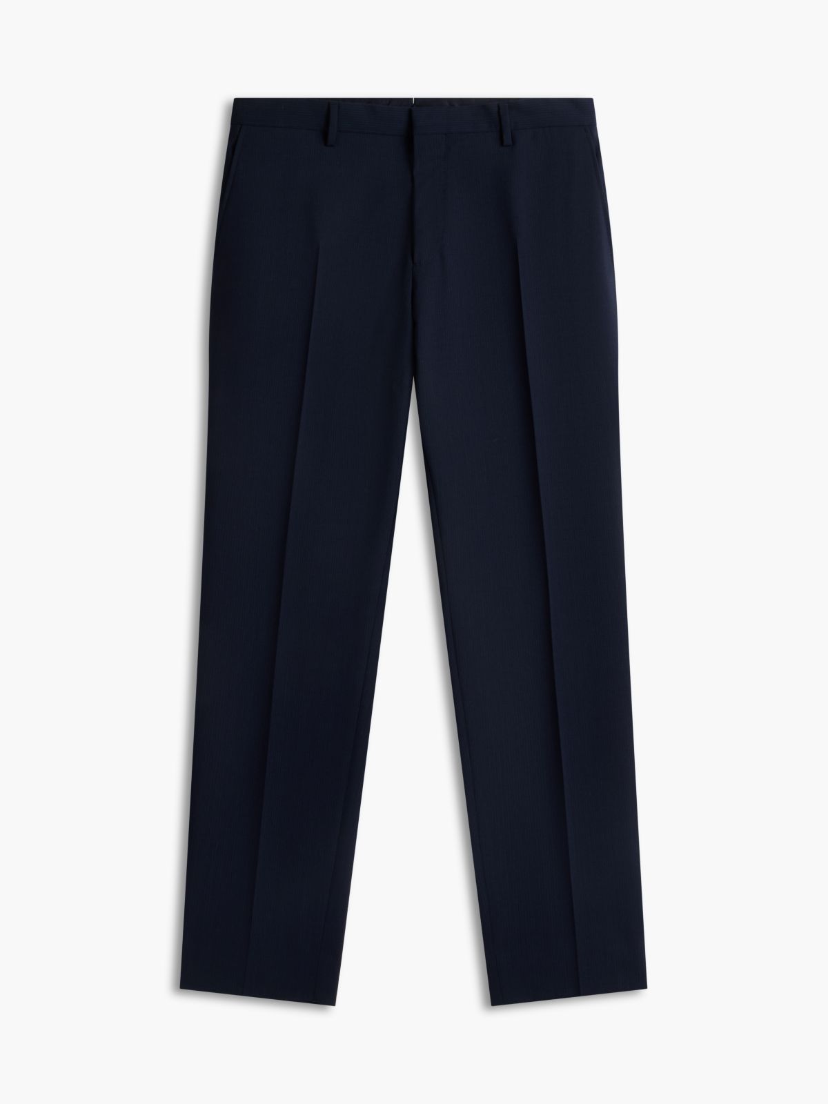 Tech Pressed Crease Wool Blend Trousers — Blue