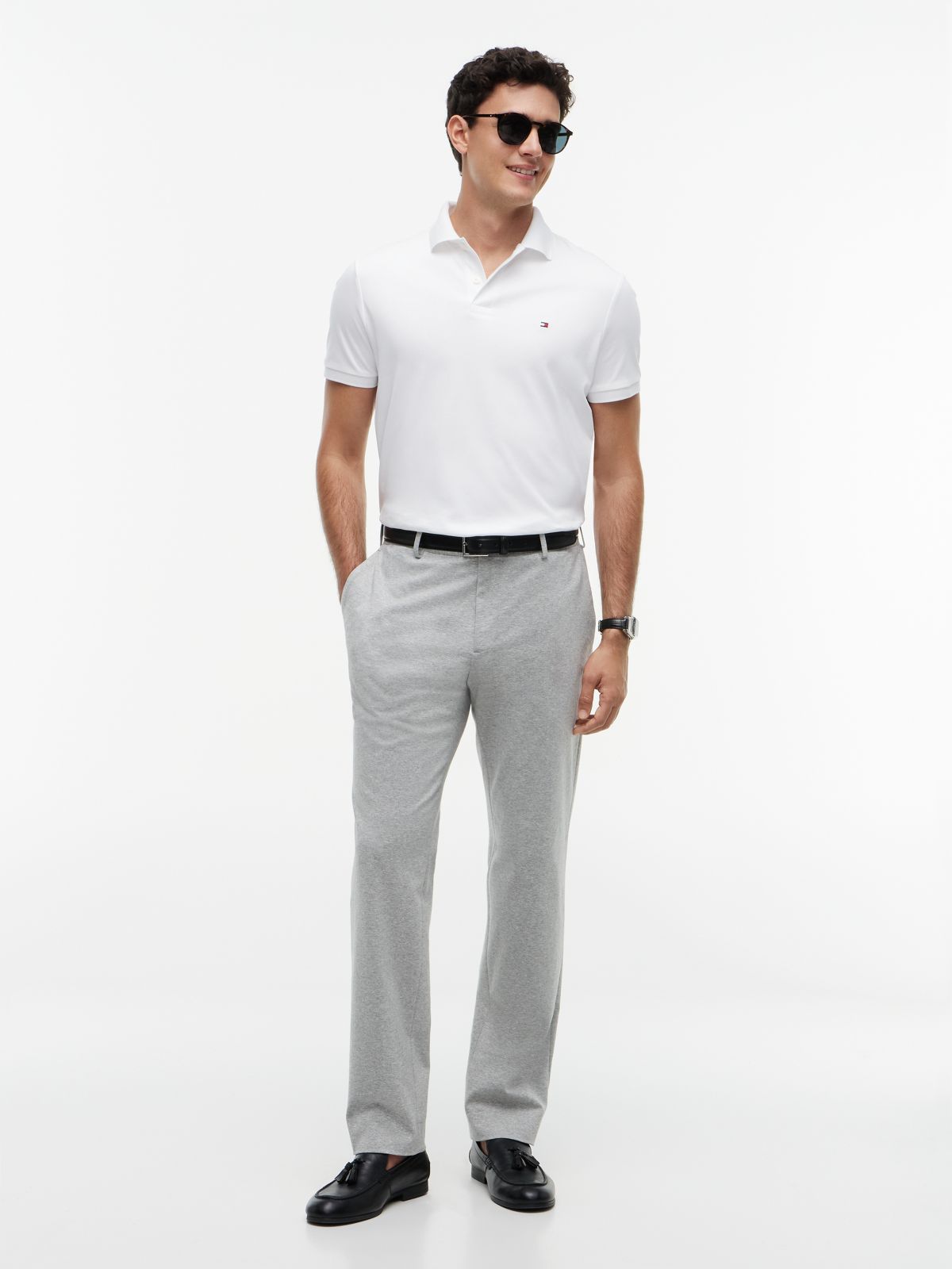 Elasticated Waist Jersey Trousers — Grey