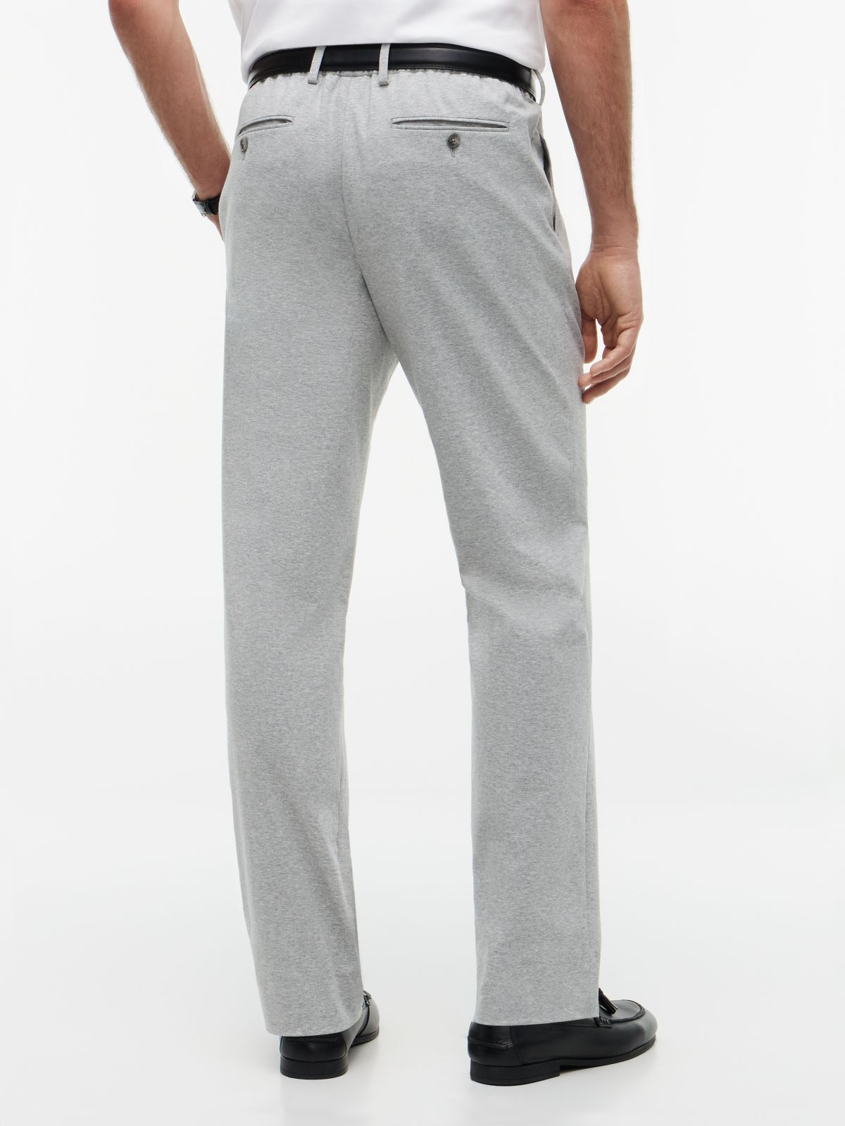 Elasticated Waist Jersey Trousers — Grey