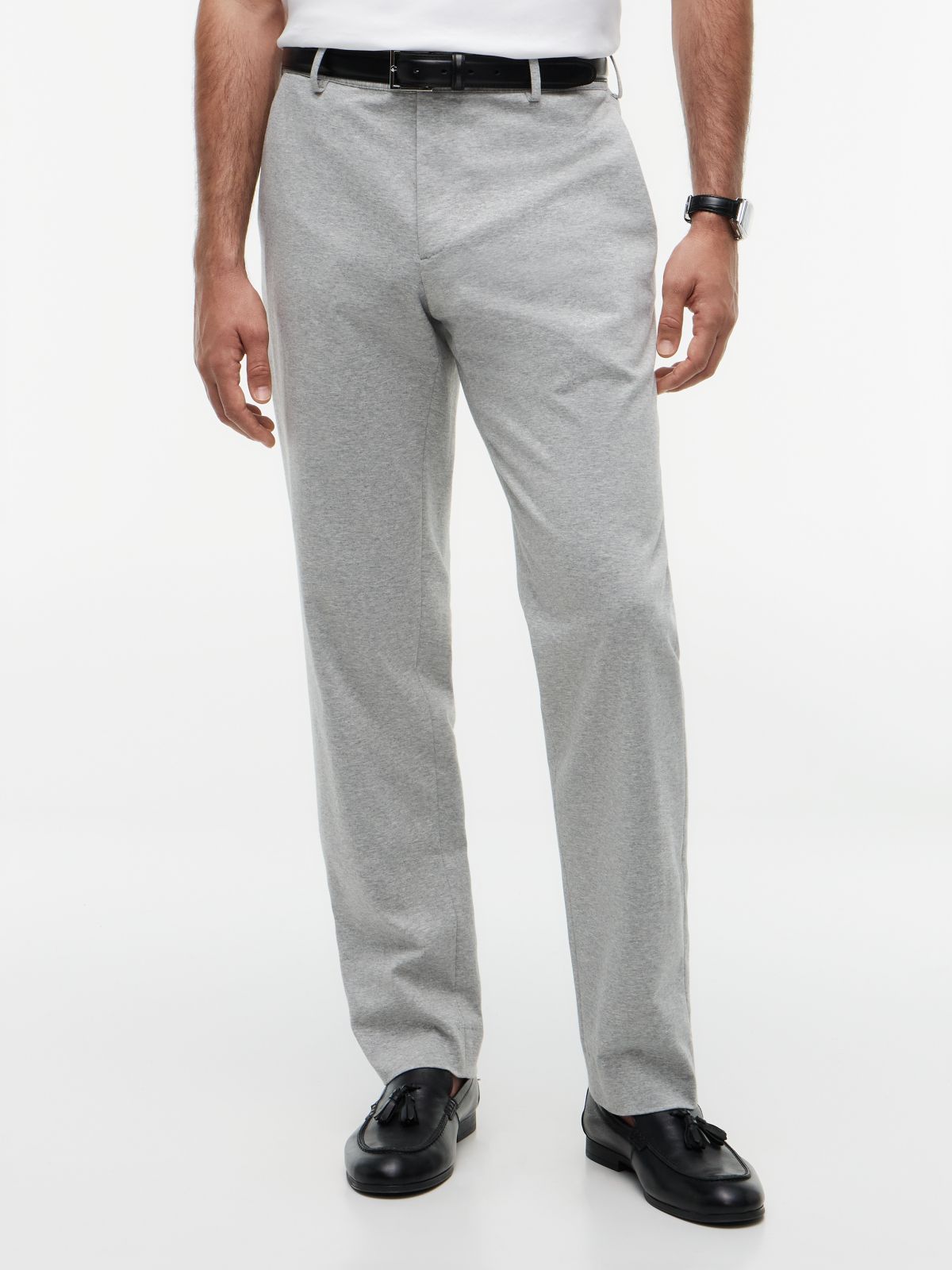 Elasticated Waist Jersey Trousers — Grey