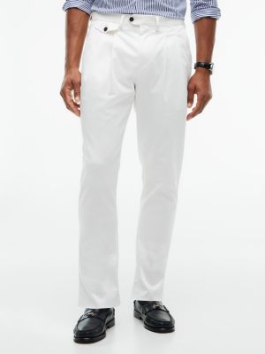 white satin regular trousers for men tommy hilfiger