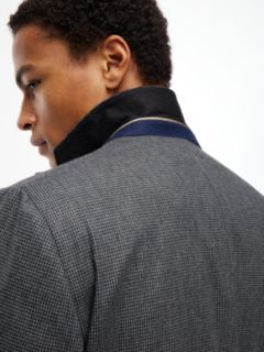 Tech Houndstooth Single Breasted Blazer — Grey 3