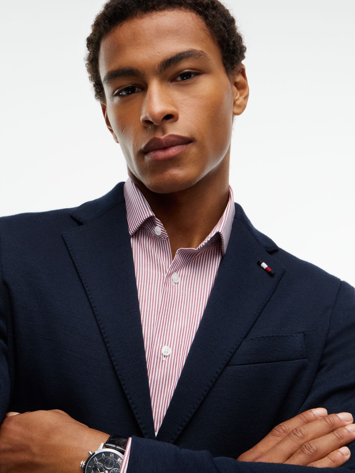 Jersey Pique Single Breasted Blazer — Blue