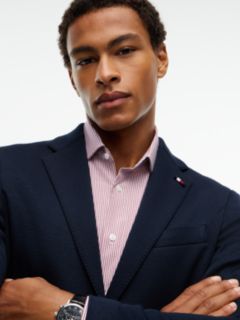 Jersey Pique Single Breasted Blazer — Blue 3