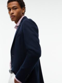 Jersey Pique Single Breasted Blazer — Blue 5