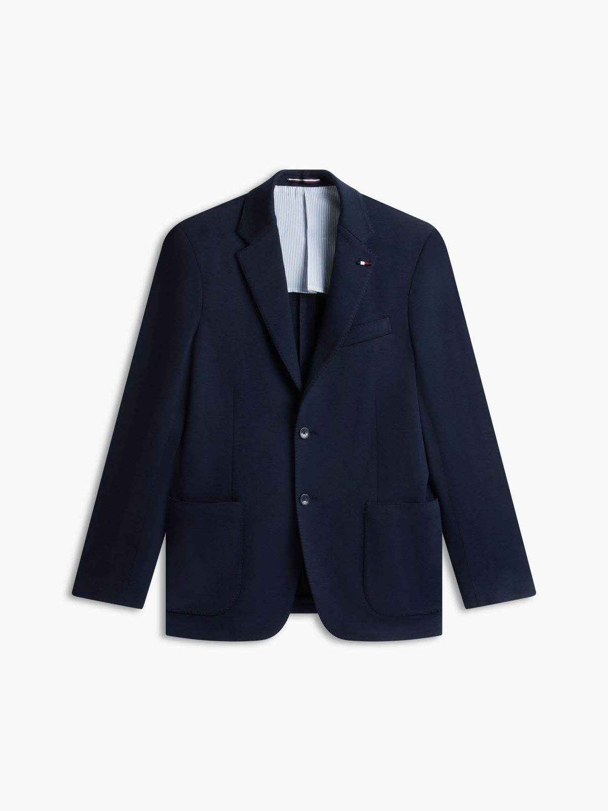 Jersey Pique Single Breasted Blazer — Blue