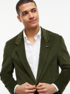 Corduroy Regular Fit Single Breasted Blazer — Green 3