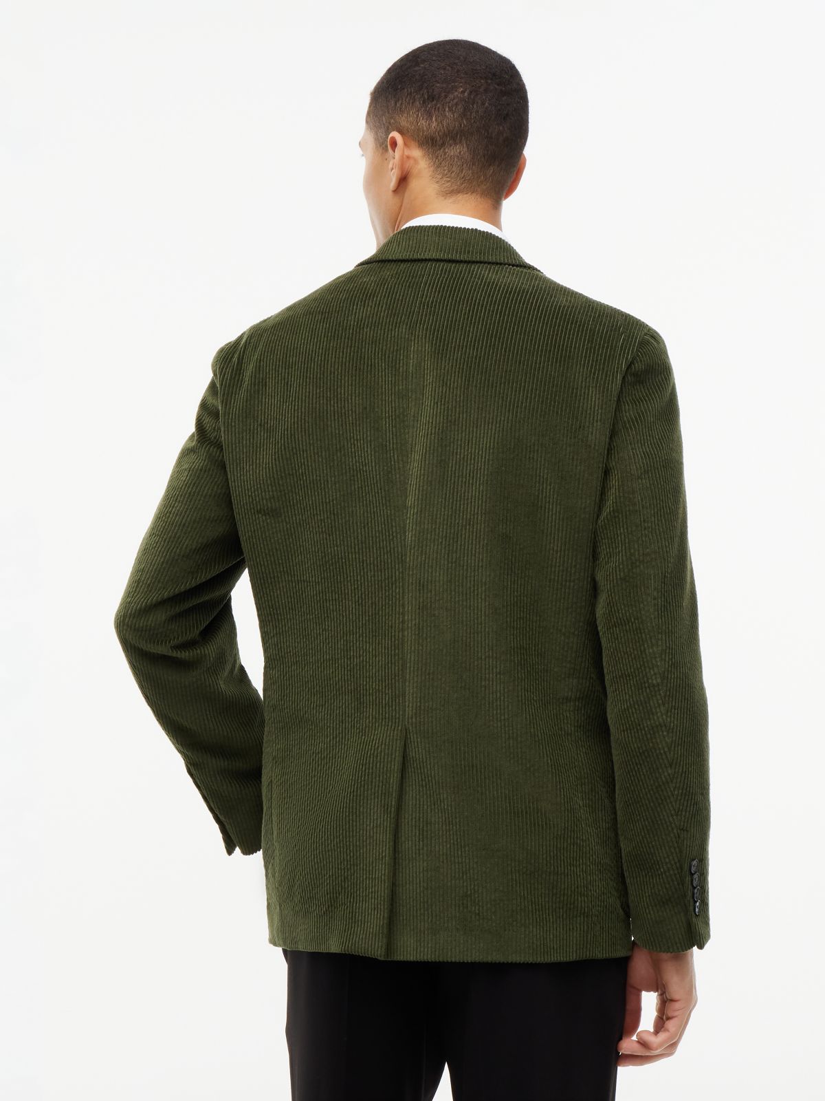 Corduroy Regular Fit Single Breasted Blazer — Green