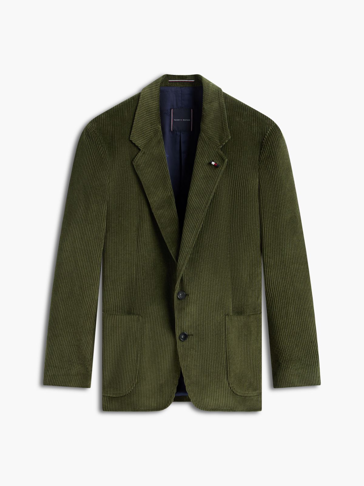 Corduroy Regular Fit Single Breasted Blazer — Green