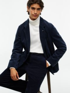 Corduroy Regular Fit Single Breasted Blazer — Blue 3