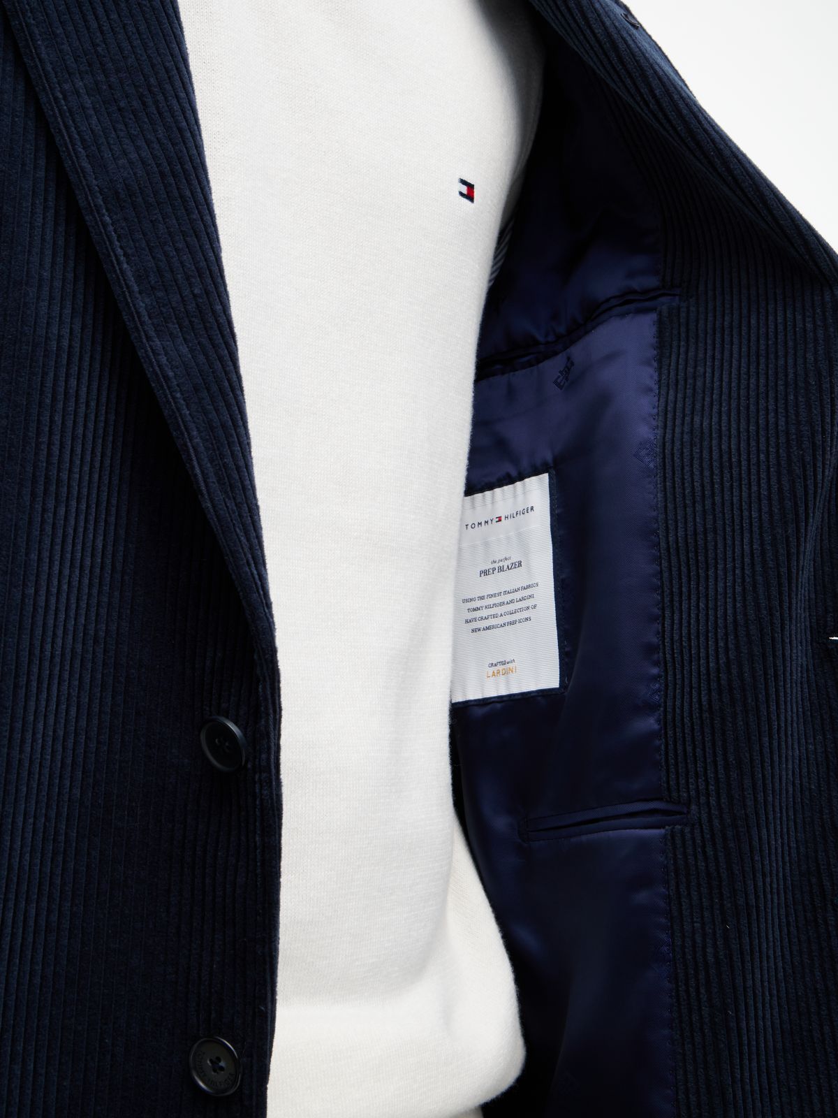 Corduroy Regular Fit Single Breasted Blazer — Blue