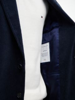 Corduroy Regular Fit Single Breasted Blazer — Blue 4