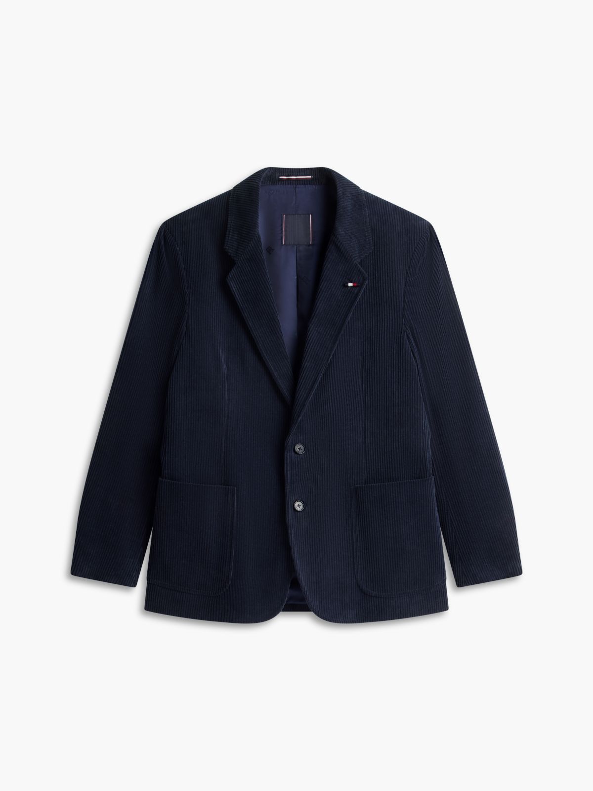 Corduroy Regular Fit Single Breasted Blazer — Blue