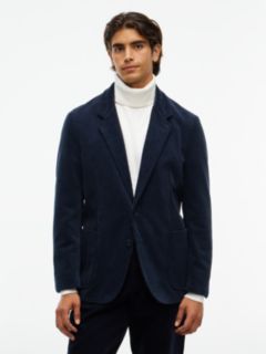 Corduroy Regular Fit Single Breasted Blazer — Blue 1