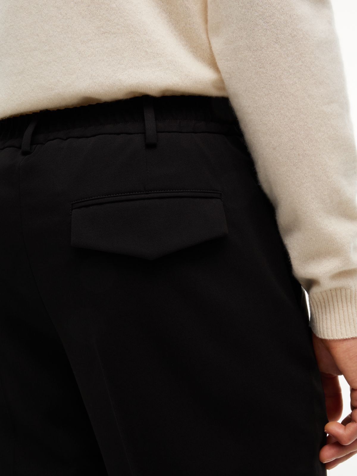Tech Twill Trousers With Wool — Black