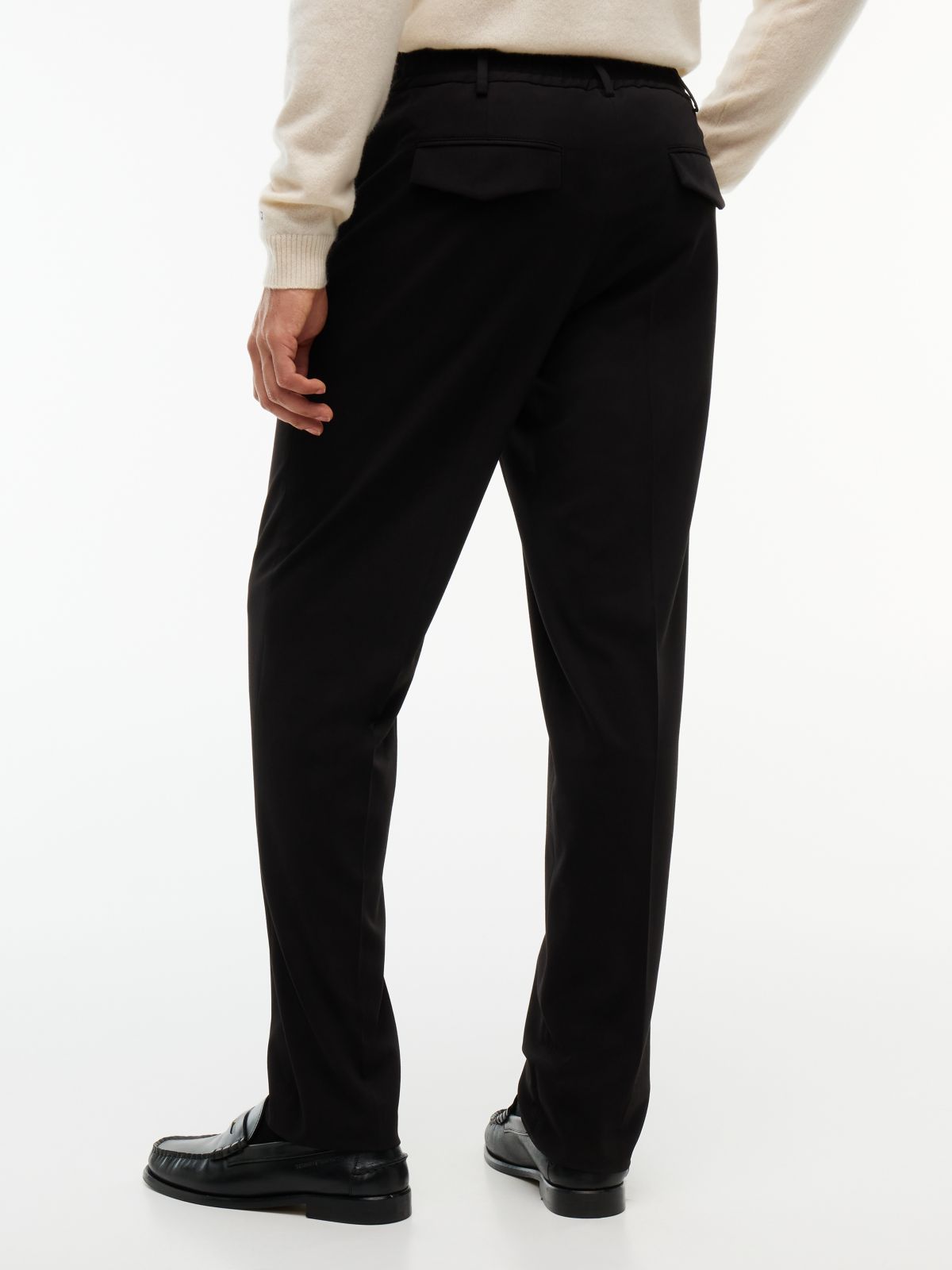 Tech Twill Trousers With Wool — Black