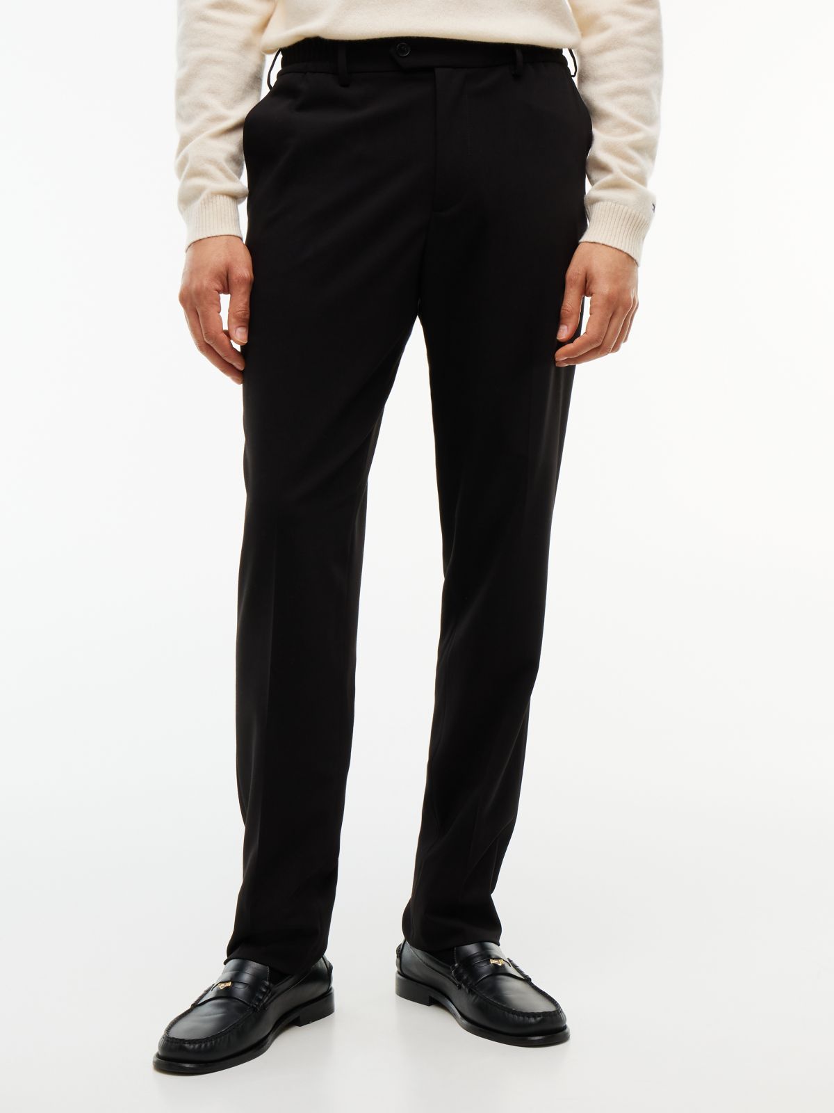 Tech Twill Trousers With Wool — Black