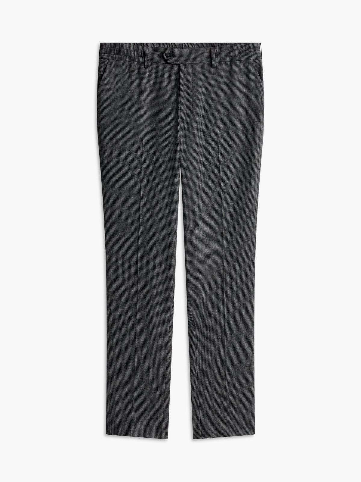 Tech Houndstooth Trousers With Wool — Grey