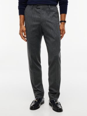 grey tech houndstooth trousers with wool for men tommy hilfiger