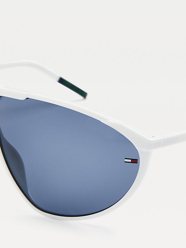 white dreieckige sonnenbrille für unisex - tommy jeans