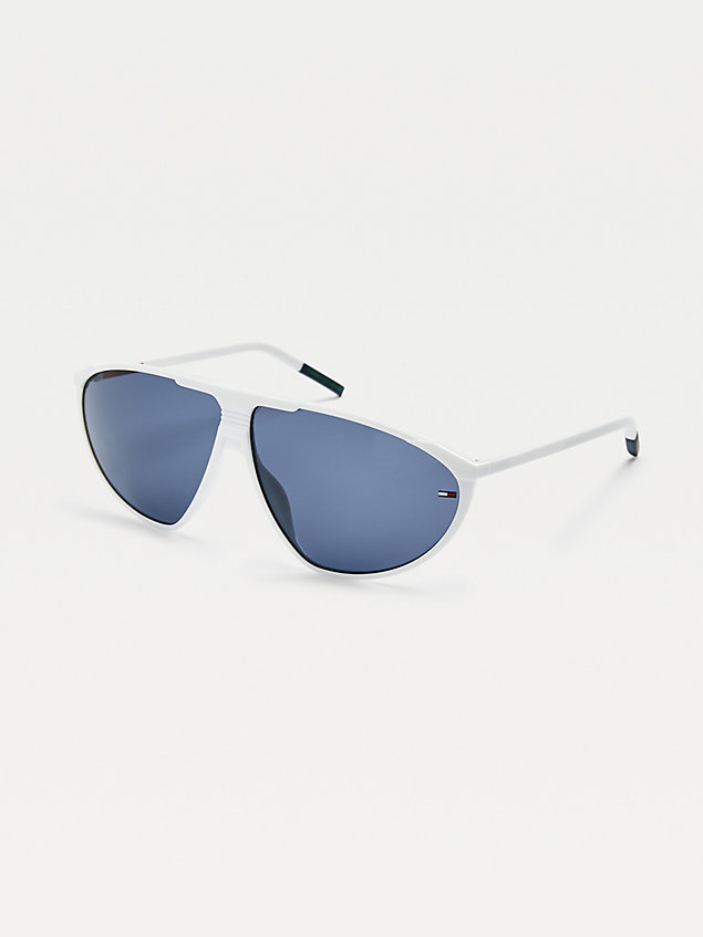white triangular sunglasses for unisex tommy jeans