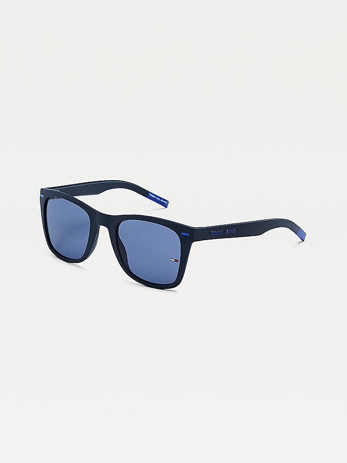 blue square frame sunglasses for unisex tommy jeans