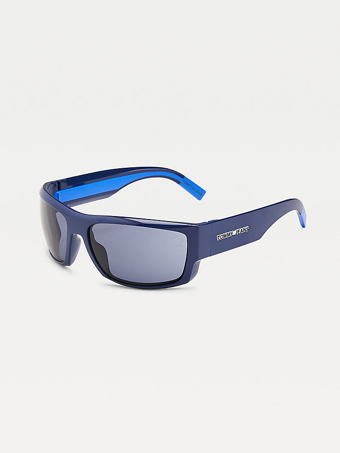 blue rectangular sunglasses for unisex tommy jeans