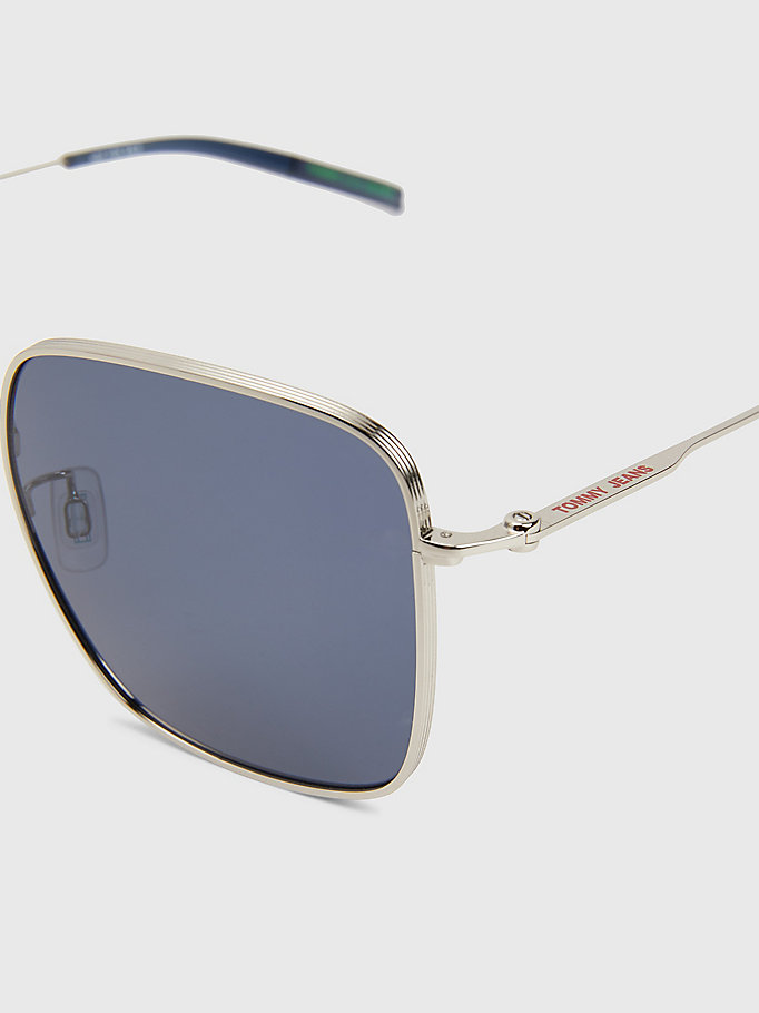 grey rectangular lens sunglasses for unisex tommy jeans