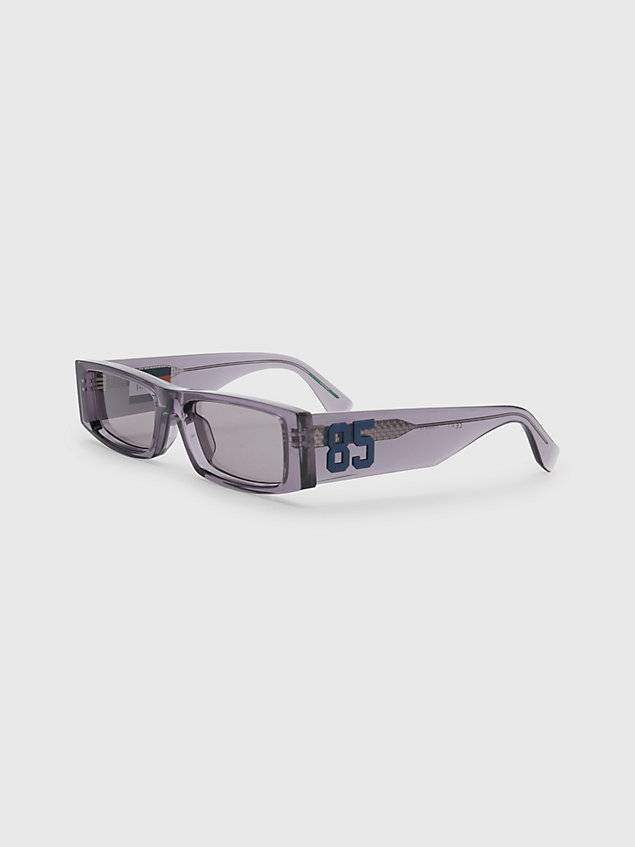 grey transparent rectangular sunglasses for unisex tommy jeans
