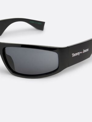 schwarz rechteckige sonnenbrille in pink für unisex - tommy jeans