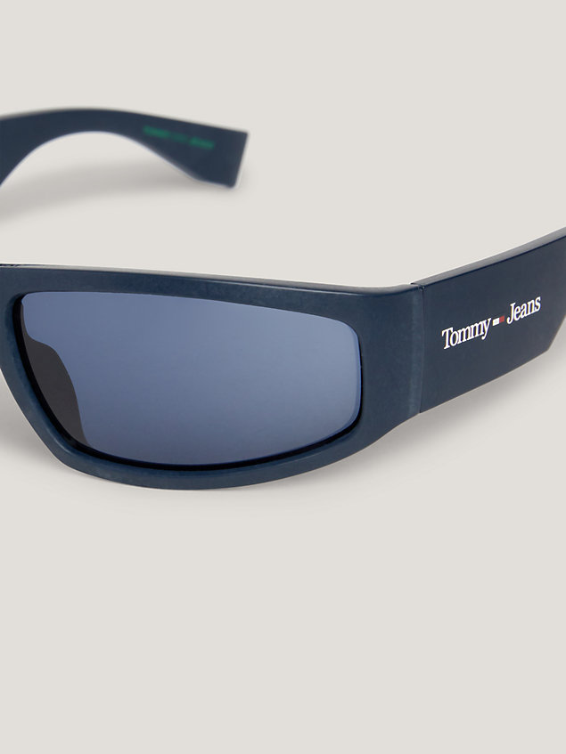 blue pink rectangular sunglasses for unisex tommy jeans