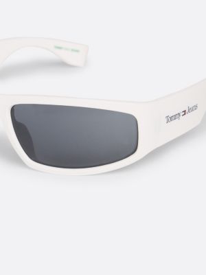 white pink rectangular sunglasses for unisex tommy jeans