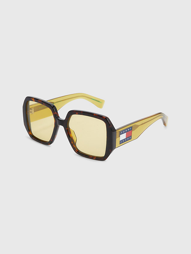 brown quadratische oversize-sonnenbrille für unisex - tommy jeans