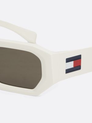 white small octagonal sunglasses for unisex tommy hilfiger