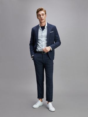 TH Flex Check Two Piece Suit | BLUE 