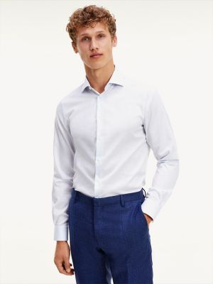 Tommy Hilfiger Collar Shirt
 Check Flex Collar Slim Fit Shirt WHITE