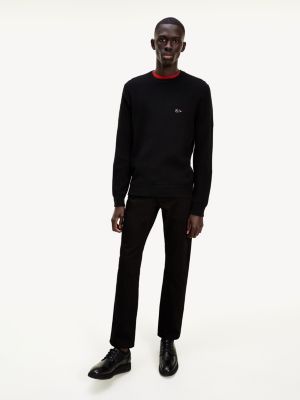 tommy hilfiger black crew neck jumper