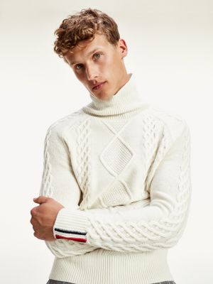 Tommy Icons Cable Knit Roll Neck Jumper 