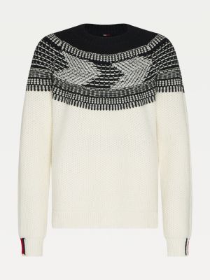 chunky white knit jumper