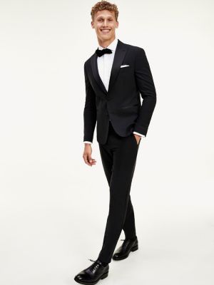 TH Flex Slim Fit Tuxedo Suit | BLACK 