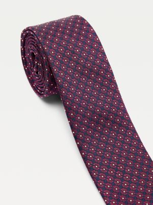 Silk Blend Floral Tie | RED | Tommy 
