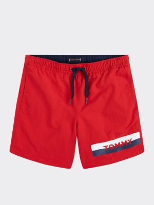 Colour-Blocked Pocket Drawstring Swim Shorts | RED | Tommy Hilfiger