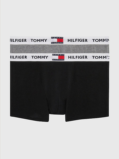 grey 2-pack tommy 85 logo waistband trunks for boys tommy hilfiger