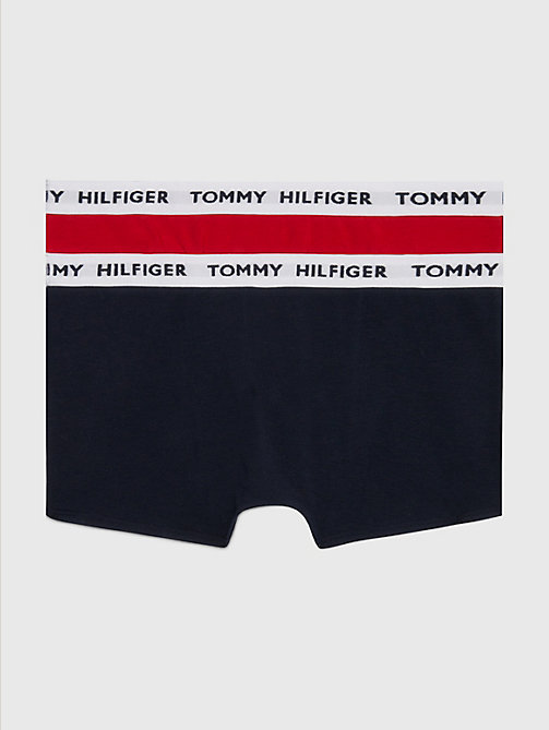 Tommy Hilfiger 2-Pack Icon Flag Logo Print Boys Boxer Trunks Blue