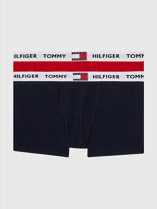 red 2-pack tommy 85 logo waistband trunks for boys tommy hilfiger