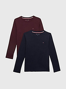 khaki 2-pack long sleeve t-shirts for boys tommy hilfiger