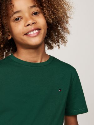 2 pack t-shirt signature con ricamo verde da bambini tommy hilfiger