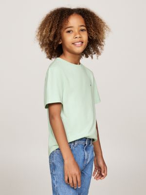 2 pack t-shirt signature con ricamo verde da bambini tommy hilfiger