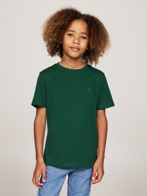 2 pack t-shirt signature con ricamo green da bambini tommy hilfiger