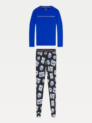 Logo Organic Cotton Pyjama Set | BLUE 